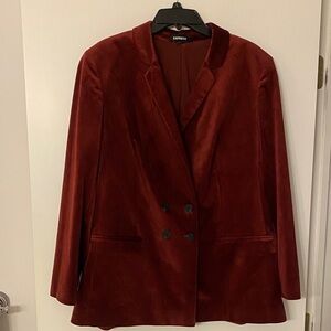 Express red velvet blazer (XL)